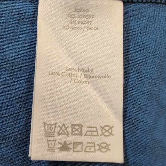 Boden Fleur Jersey Knit Blue Button Front Top with 3/4 Sleeves, women's size 14 - Picture 5 of 8